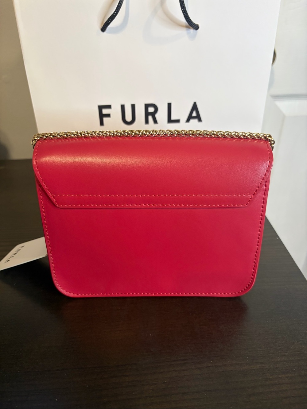 Furla Metropolis Red Leather Mini Crossbody - Picture 6 of 11